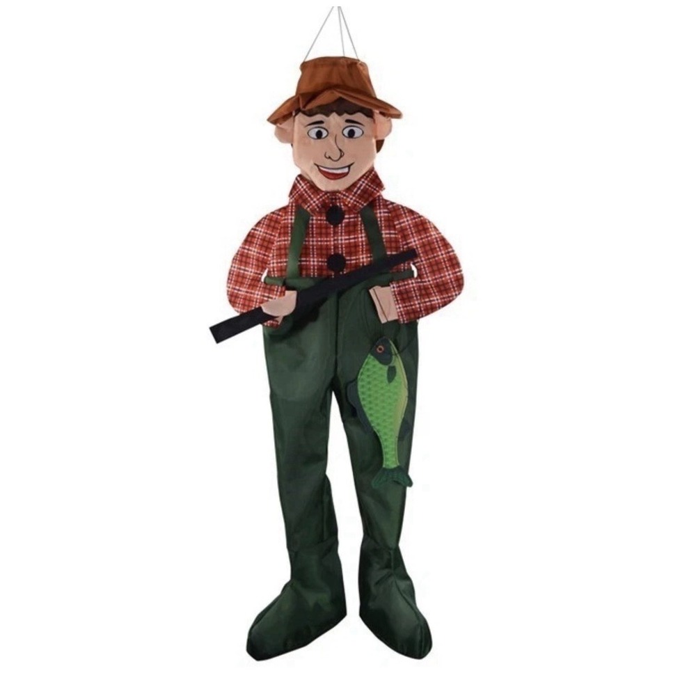 Fisher Fred Wind Friend Windsock Lawn Home Decoration‎ Fishing 3D Wind Friend